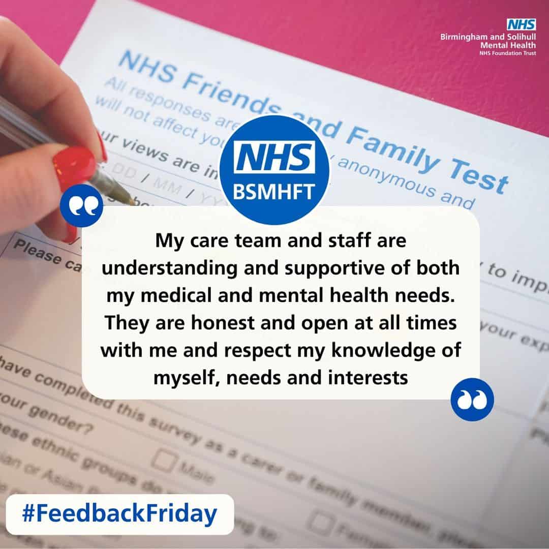 Feedback Friday Small Heath Community Mental Health Team Birmingham