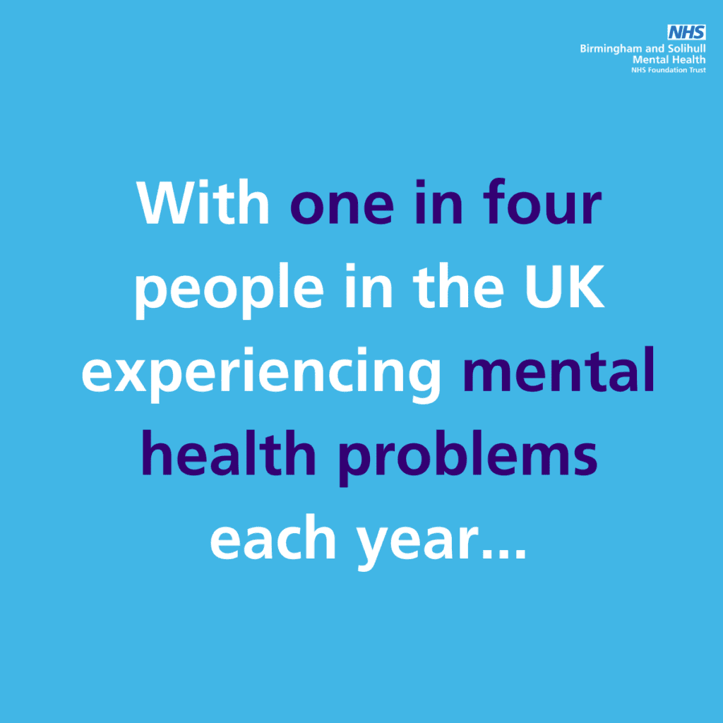 With one in four people in the UK experiencing mental health problems each year...